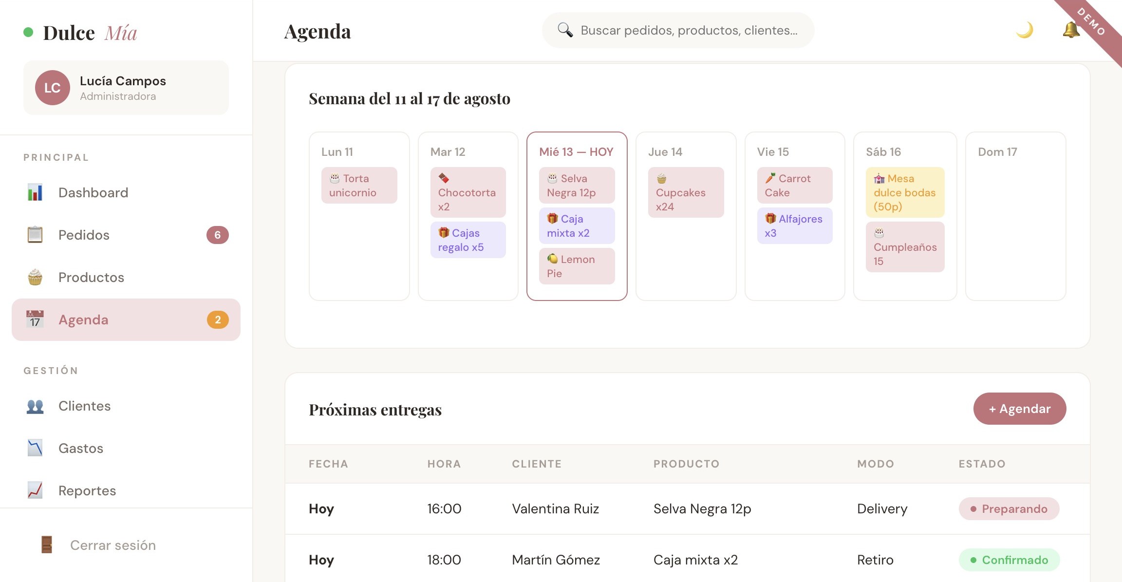 Agenda semanal